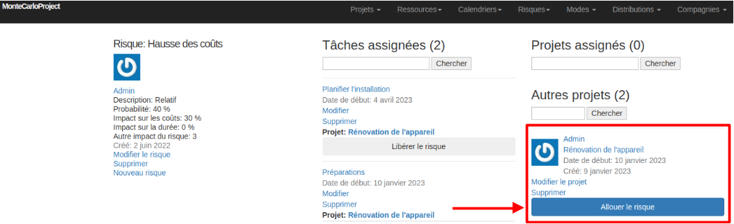 allouer risque au projet