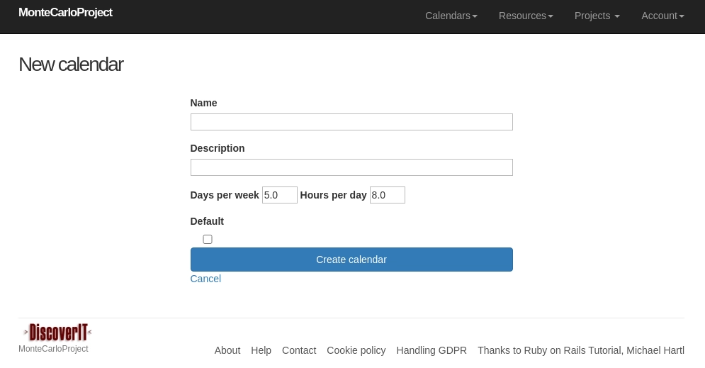 montecarloproject new calendar form