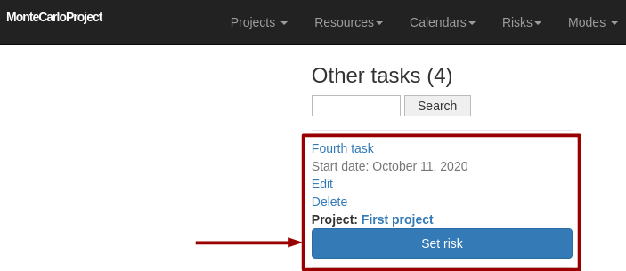 montecarloproject assign resource in resource display with arrow